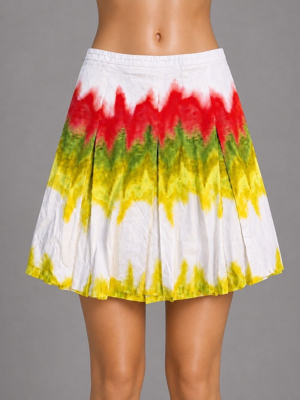 DONNA ZIP Garden CHIC White Tie Dye Dress Skirt